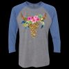 Unisex Triblend Three-Quarter Raglan T-Shirt Thumbnail