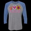 Unisex Triblend Three-Quarter Raglan T-Shirt Thumbnail