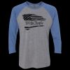 Unisex Triblend Three-Quarter Raglan T-Shirt Thumbnail