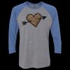Unisex Triblend Three-Quarter Raglan T-Shirt Thumbnail
