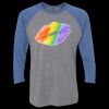 Unisex Triblend Three-Quarter Raglan T-Shirt Thumbnail