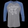 Unisex Triblend Three-Quarter Raglan T-Shirt Thumbnail