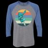Unisex Triblend Three-Quarter Raglan T-Shirt Thumbnail