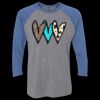 Unisex Triblend Three-Quarter Raglan T-Shirt Thumbnail