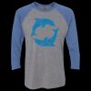 Unisex Triblend Three-Quarter Raglan T-Shirt Thumbnail