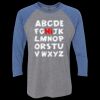 Unisex Triblend Three-Quarter Raglan T-Shirt Thumbnail