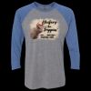 Unisex Triblend Three-Quarter Raglan T-Shirt Thumbnail