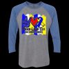 Unisex Triblend Three-Quarter Raglan T-Shirt Thumbnail
