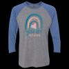 Unisex Triblend Three-Quarter Raglan T-Shirt Thumbnail