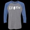 Unisex Triblend Three-Quarter Raglan T-Shirt Thumbnail