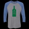 Unisex Triblend Three-Quarter Raglan T-Shirt Thumbnail