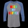 Unisex Triblend Three-Quarter Raglan T-Shirt Thumbnail