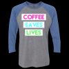 Unisex Triblend Three-Quarter Raglan T-Shirt Thumbnail