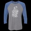 Unisex Triblend Three-Quarter Raglan T-Shirt Thumbnail