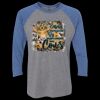 Unisex Triblend Three-Quarter Raglan T-Shirt Thumbnail
