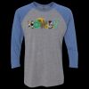 Unisex Triblend Three-Quarter Raglan T-Shirt Thumbnail