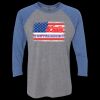 Unisex Triblend Three-Quarter Raglan T-Shirt Thumbnail