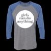 Unisex Triblend Three-Quarter Raglan T-Shirt Thumbnail