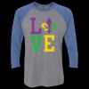 Unisex Triblend Three-Quarter Raglan T-Shirt Thumbnail