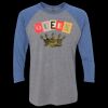 Unisex Triblend Three-Quarter Raglan T-Shirt Thumbnail
