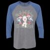 Unisex Triblend Three-Quarter Raglan T-Shirt Thumbnail
