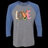 Unisex Triblend Three-Quarter Raglan T-Shirt Thumbnail