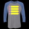 Unisex Triblend Three-Quarter Raglan T-Shirt Thumbnail