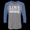 Unisex Triblend Three-Quarter Raglan T-Shirt Thumbnail