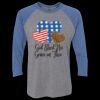 Unisex Triblend Three-Quarter Raglan T-Shirt Thumbnail