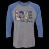 Unisex Triblend Three-Quarter Raglan T-Shirt Thumbnail
