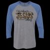 Unisex Triblend Three-Quarter Raglan T-Shirt Thumbnail