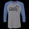 Unisex Triblend Three-Quarter Raglan T-Shirt Thumbnail