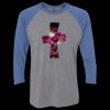 Unisex Triblend Three-Quarter Raglan T-Shirt Thumbnail