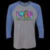 Unisex Triblend Three-Quarter Raglan T-Shirt Thumbnail