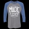 Unisex Triblend Three-Quarter Raglan T-Shirt Thumbnail