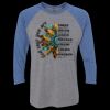 Unisex Triblend Three-Quarter Raglan T-Shirt Thumbnail