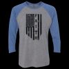 Unisex Triblend Three-Quarter Raglan T-Shirt Thumbnail
