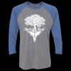 Unisex Triblend Three-Quarter Raglan T-Shirt Thumbnail