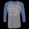 Unisex Triblend Three-Quarter Raglan T-Shirt Thumbnail