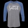Unisex Triblend Three-Quarter Raglan T-Shirt Thumbnail