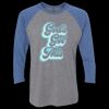 Unisex Triblend Three-Quarter Raglan T-Shirt Thumbnail