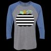 Unisex Triblend Three-Quarter Raglan T-Shirt Thumbnail
