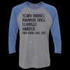 Unisex Triblend Three-Quarter Raglan T-Shirt Thumbnail