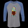 Unisex Triblend Three-Quarter Raglan T-Shirt Thumbnail