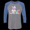 Unisex Triblend Three-Quarter Raglan T-Shirt Thumbnail