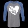 Unisex Triblend Three-Quarter Raglan T-Shirt Thumbnail