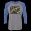 Unisex Triblend Three-Quarter Raglan T-Shirt Thumbnail