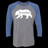 Unisex Triblend Three-Quarter Raglan T-Shirt Thumbnail