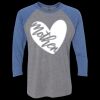 Unisex Triblend Three-Quarter Raglan T-Shirt Thumbnail