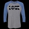 Unisex Triblend Three-Quarter Raglan T-Shirt Thumbnail
